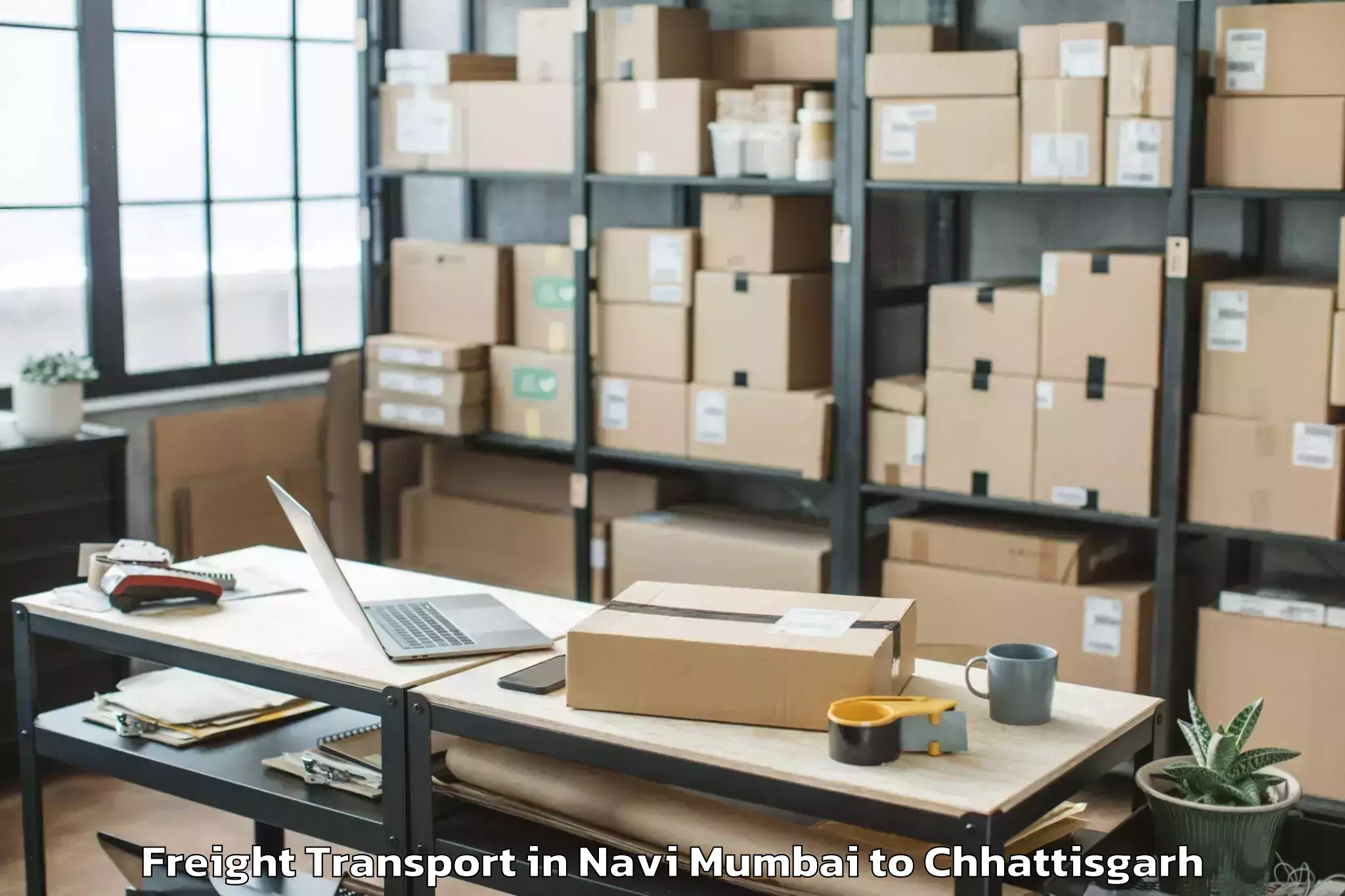 Professional Navi Mumbai to Pendra Freight Transport